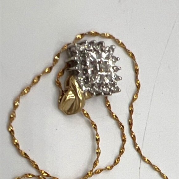 10K Gold Italy 20” Twisted Rope Chain w/ PGDA 10K Moissanite Cluster Pendant - Picture 8 of 16